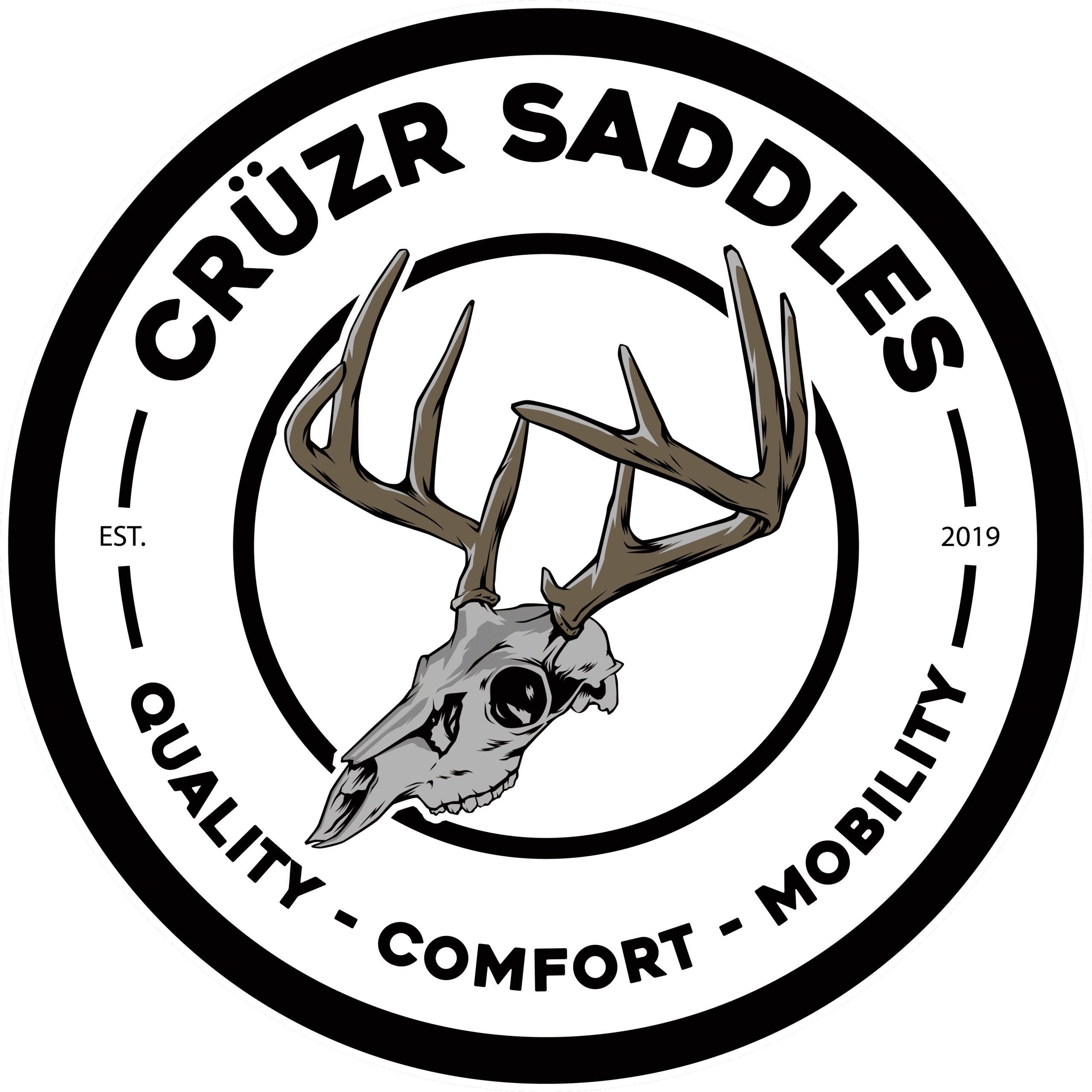 CRUZR Deer Skull Sticker White